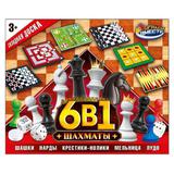 Шахматы 6 в 1 (шахматы,шашки,нарды,крестики,мельница,лудо),кор.29*19*2см ИГРАЕМ ВМЕСТЕ
