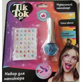 Косметика ДЛЯ ДЕВОЧЕК лак для ногтей и стразы, цвет СИНИЙ TIK TOK GIRL 