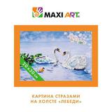 Набор для творчества Maxi Art Картина стразами на холсте Лебеди 20х30см