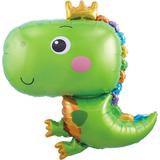 Шар (31""79 см) Фигура, Динозаврик в короне, Зеленый, 1 шт