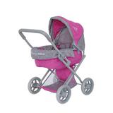 Коляска для кукол Buggy Boom Infinia - трансформер, классическая, розово-серая, 56*30*66 см