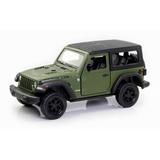 Машина металлическая RMZ City 1:32 Jeep Rubicon 2021 закрытый верх, инерционный механизм, двери открываются, зеленый матовый цвет