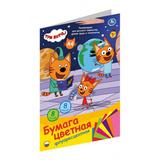 Цветная бумага 1-стороняя, мелован флуорес, a4 8 л 8 цв, на скобе с обложкой Умка