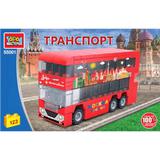 Конструктор ДВУХЭТАЖНЫЙ АВТОБУС, 123 дет. Город мастеров