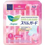 Прокладки Laurier Super Slim Guard Женские дневные ультратонкие гигиенические с крылышками 25 см 8 шт