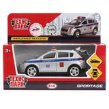 МАШИНА "ТЕХНОПАРК" МЕТАЛЛ. ИНЕРЦ. KIA SPORTAGE ПОЛИЦИЯ 12СМ, ОТКРЫВ. ДВЕРИ 