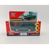 Машина металл LADA 4x4 длина 12 см, двери, багаж, инерц, зеленый, кор. Технопарк