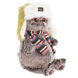 Мягкая игрушка BUDI BASA Кот Басик в стеганой шапке-ушанке 19 см
