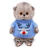 Басик BABY в свитере с оленем 20 см