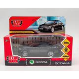 Машина металл SKODA OCTAVIA 12 см, двери, багаж, инерц. черный кор. Технопарк