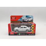 Машина металл SKODA OCTAVIA 12 см, двери, багаж, инерц. белый кор. Технопарк