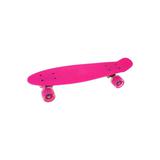 Скейтборд пластик 56 см, колеса PU со светом, крепления алюмин., розовый