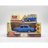 Машина металл ваз-2101 длина 12 см, двери, багаж, инерц, синий, кор. Технопарк