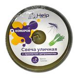 Свеча HELP уличная от КОМАРОВ в жестяной банке, цитронелла