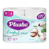 Plushe Туалетная бумага Comfort care Pure White 3 слоя 4 рулонаа