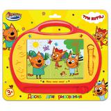 Доска для рисования ТРИ КОТА магнитная ч/б на блистере ИГРАЕМ ВМЕСТЕ