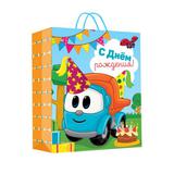 Пакет подарочный глянцевый Грузовичок Лева m, 18*23*10 см ЧУДО ПРАЗДНИК