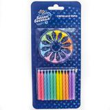 Свечи Яркое макарунс, Ассорти, 0,6*6 см, 12 шт с держат, 620195