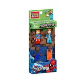 Конструктор фигурки мой мир+спайдермен -4 шт. Город мастеров