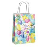 Пакет подарочный белый крафт, день рождения, размер m ЧУДО ПРАЗДНИК