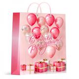 Пакет подарочный глянцевый пакет подарочный l, 26*32*14 см, глянцевый,шары 27