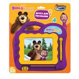 Доска для рисования Маша и Медведь магнитная, 18*18см, ч/б поле ИГРАЕМ ВМЕСТЕ