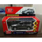 Машина металл TOYOTA PRADO ХРОМ 12 см, двери, багаж, инерц, серебрист, кор. Технопарк
