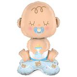 Шар 3D (25""64 см) Фигура на подставке, Малыш Мальчик, 1 шт в уп, 24895