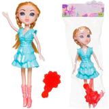 Кукла ABtoys Brilliance Fair 18 см в бирюзовом платье, в сапожках, с расческой
