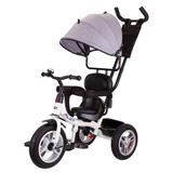 Велосипед 3-х колесс ручуправ цвсерый, надувколеса 12 и 10дюймповоротсиденье, рег по высоте