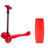 Самокат трехколесный с фонариком, колеса: PU PP, светящиеся, цвет красный, вп 56*15*27 см