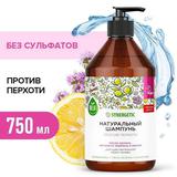 SYNERGETIC Натуральный шампунь против перхоти для чувств.кожи головы бессульфатный 750мл