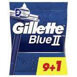Gillette Blue II Одноразовые станки (2 лезвия фиксированная головка) 10 шт (9+1 бесплатно)