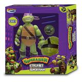 Фигурка черепашки ниндзя, свет, стреляет дисками, коробка 5,3*25*22см ИГРАЕМ ВМЕСТЕ