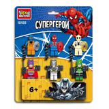 Конструктор фигурки бэтмен+спайдермен -6 шт. Город мастеров