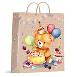 Пакет подарочный крафт ml,мишка,140 гр/м2 ЧУДО ПРАЗДНИК
