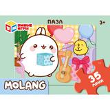 Molang. Пазлы классические в коробке. Пазл 35 деталей. 90х65х25 мм. Умные игры в уп.32шт 