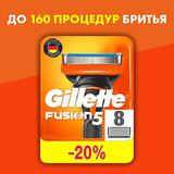 Gillette FUSION5 Кассеты для бритья сменные (5 лезвий триммер) 8шт