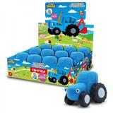 Тянучка антистресс с блёстками СИНИЙ ТРАКТОР диплей Супер Жим