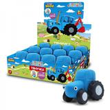 Тянучка, антистресс СИНИЙ ТРАКТОР тянучка, диплей Супер Жим