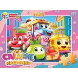 Сладкие машинки. Пазлы в коробке 104 детали. 190х141х35 мм. Умные игры 