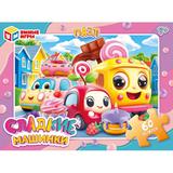 Сладкие машинки. Пазлы в коробке 60 деталей. 190х141х35 мм. Умные игры