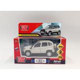 Машина металл LADA NIVA travel 12 см, двери, инерц, бежевый, кор. Технопарк