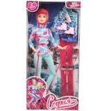 Кукла 29см София, лыжи, акс., руки и ноги сгиб., кор. КАРАПУЗ