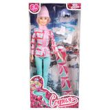 Кукла 29см София, сноуборд ,акс., руки и ноги сгиб., кор. КАРАПУЗ