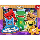 Весёлые зубастики. Пазлы в коробке 80 деталей. 130х90х25 мм. Умные игры в уп.16шт