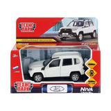 Машина металл LADA NIVA travel 12 см, двери, инер,белый, кор. Технопарк 