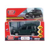 Машина металл LADA NIVA travel 12 см, двери, инерц, темно-зеленый, кор. Технопарк