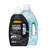 Набор БОЛЬШАЯ СТИРКА Гели для стирки Universal, 2 л + Безупречно черный, 1,2 л