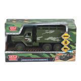 Машина пластик ГРУЗОВИК 17 см, инерция, дверь, ВОЕННЫЙ Технопарк 